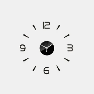 Grote Zwarte Moderne Wandklok Minimalistisch Ontwerp voor Woonkamer & Kantoor