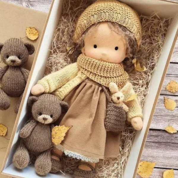 Handgemaakte Katoenen Knuffelpop met Zachte Wol en Hypoallergeen Comfort voor Kinderen - Afbeelding 6