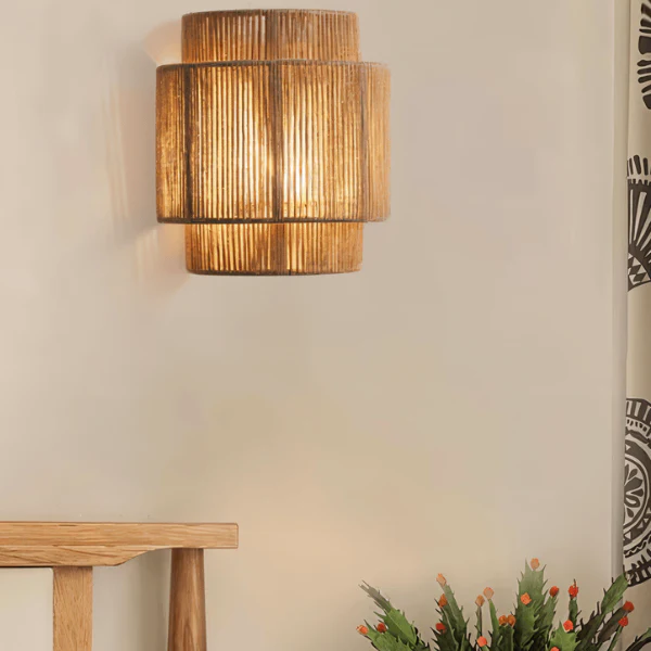 Henneptouw Wandlamp Boho Rotan Design Warme Sfeerverlichting - Afbeelding 3
