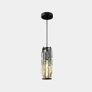 Kristallen Hanglamp met Ijzeren Frame – Luxe Glazen Design voor Sfeervolle Moderne Verlichting