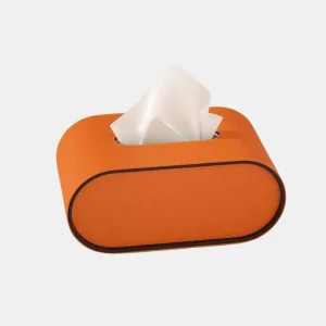 Luxe Leren Tissuebox Ovaal Ontwerp voor Elegante Woondecoratie