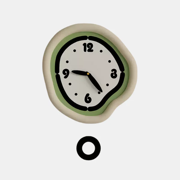 Minimalistische Creme Wandklok met Pendule Optie voor Stille en Stijlvolle Woondecoratie
