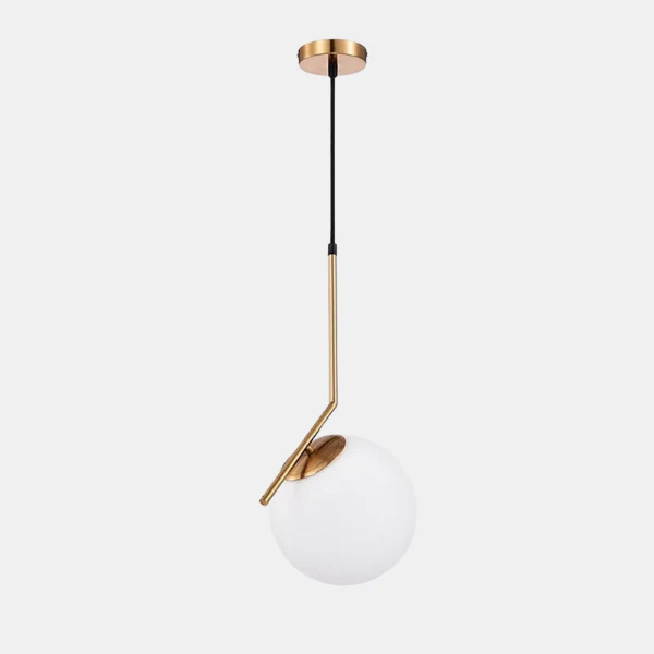 Minimalistische Hanglamp Licht Frosted Glazen Bol Verstelbare Gouden Afwerking Elegante Sfeer - Afbeelding 2