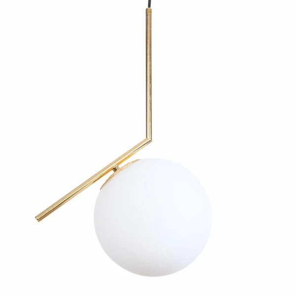 Minimalistische Hanglamp Licht Frosted Glazen Bol Verstelbare Gouden Afwerking Elegante Sfeer - Afbeelding 4