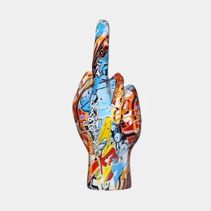 Moderne Handgebaar Sculptuur – Speels Resin Beeld met Uniek Design voor Interieur & Tuin