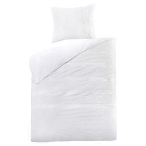 Papillon Dekbedovertrek Agatha Wit – 140×200/220 cm – Hoogwaardige Percale Katoen – Super Zacht