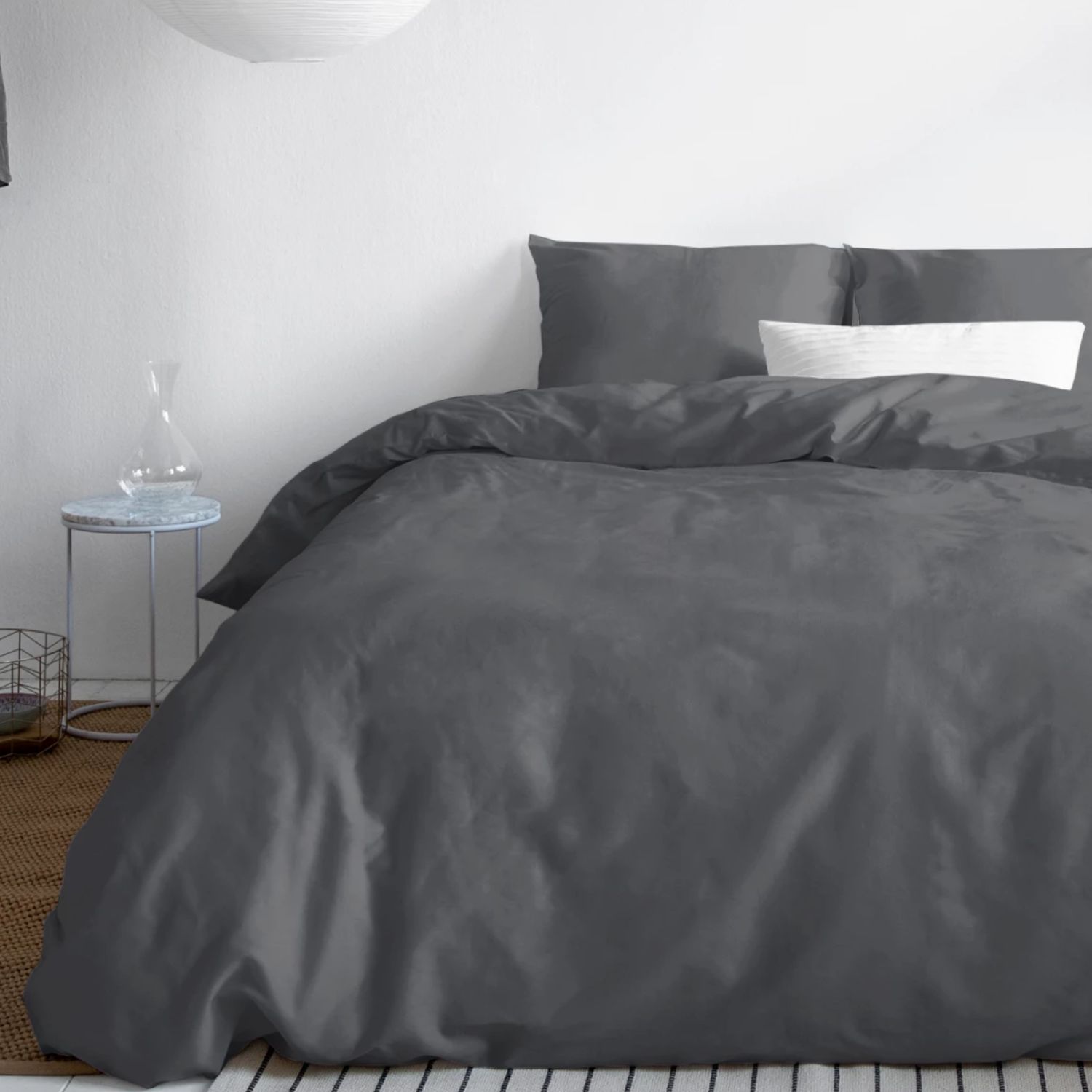 Primaviera Uni Satijn Dekbedovertrek – 240×200/220cm – Antraciet - Afbeelding 5