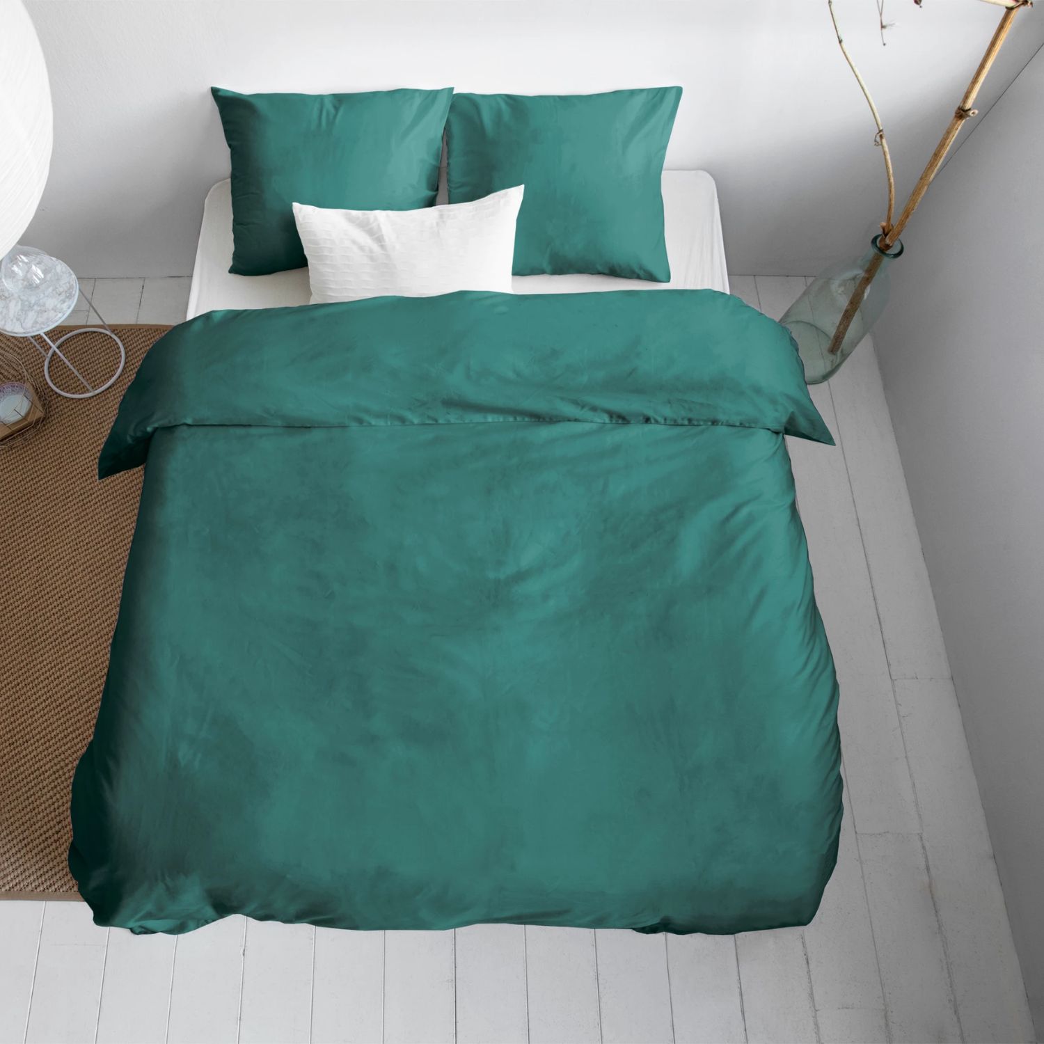 Primaviera Uni Satijn Dekbedovertrek – 240×200/220cm – Groen - Afbeelding 4