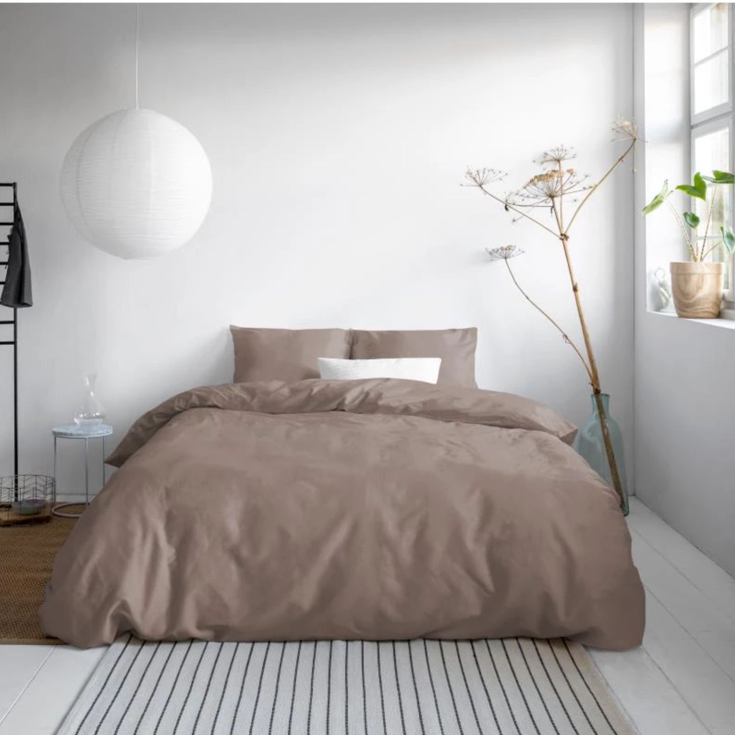 Primaviera Uni Satijn Dekbedovertrek – 240×200/220cm – Taupe - Afbeelding 3