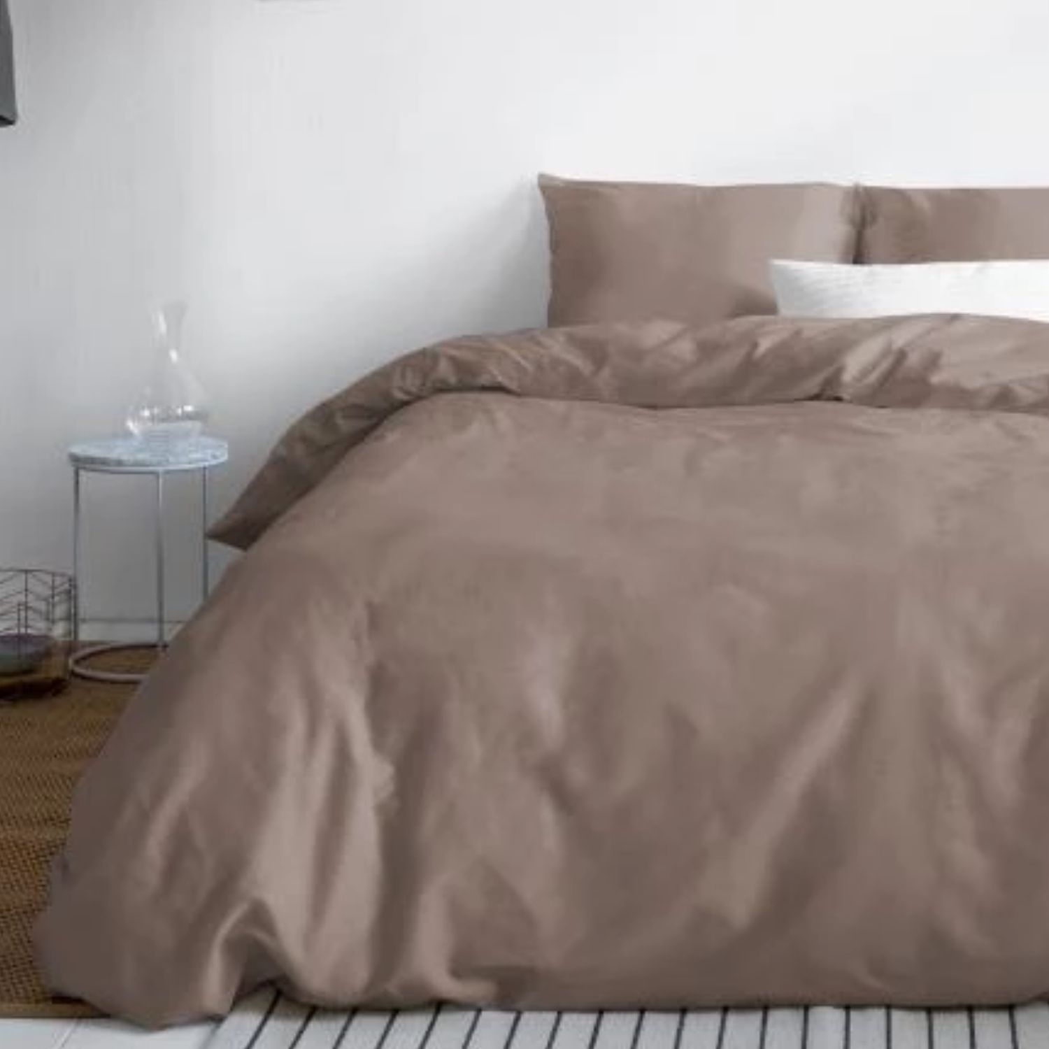 Primaviera Uni Satijn Dekbedovertrek – 240×200/220cm – Taupe - Afbeelding 5