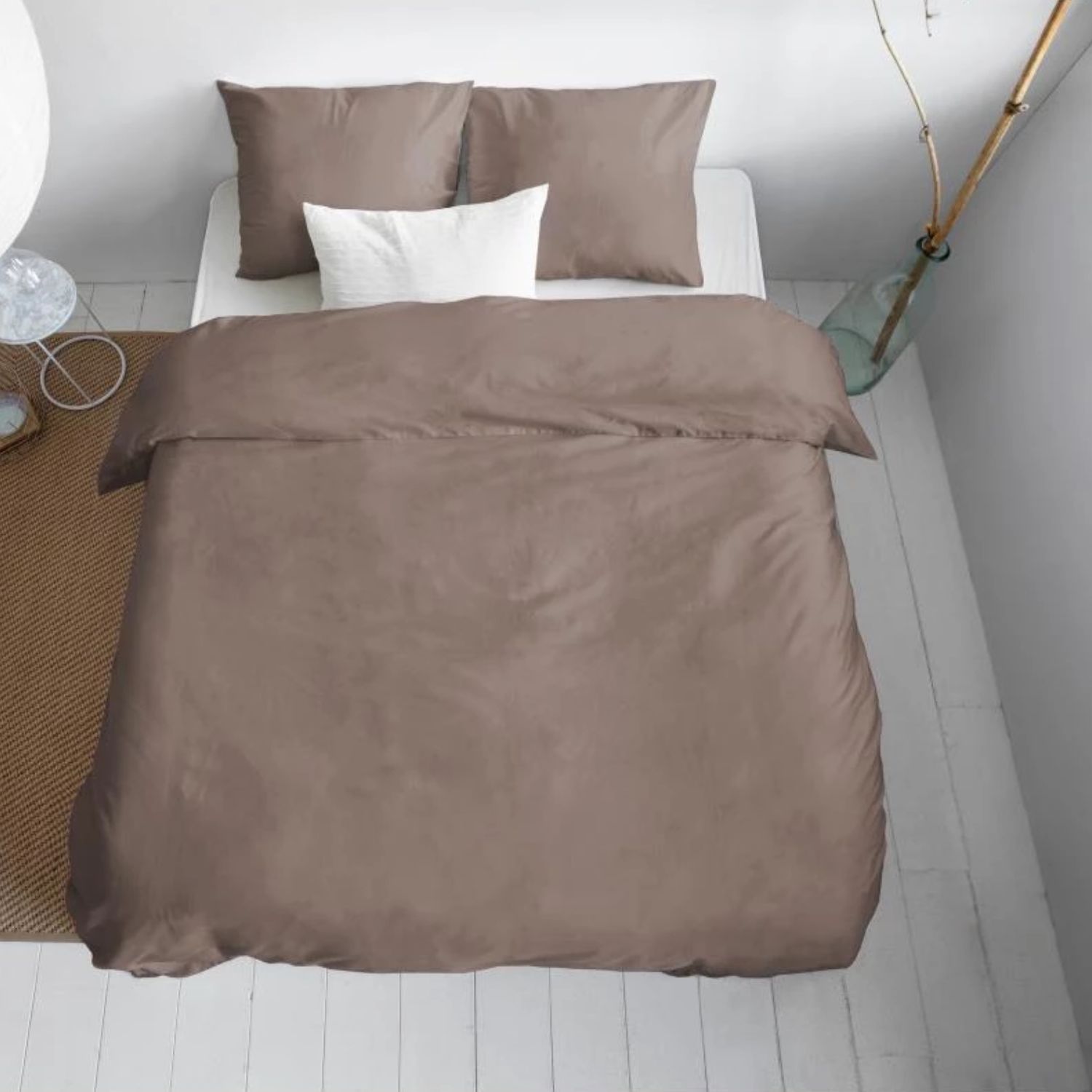 Primaviera Uni Satijn Dekbedovertrek – 240×200/220cm – Taupe - Afbeelding 4