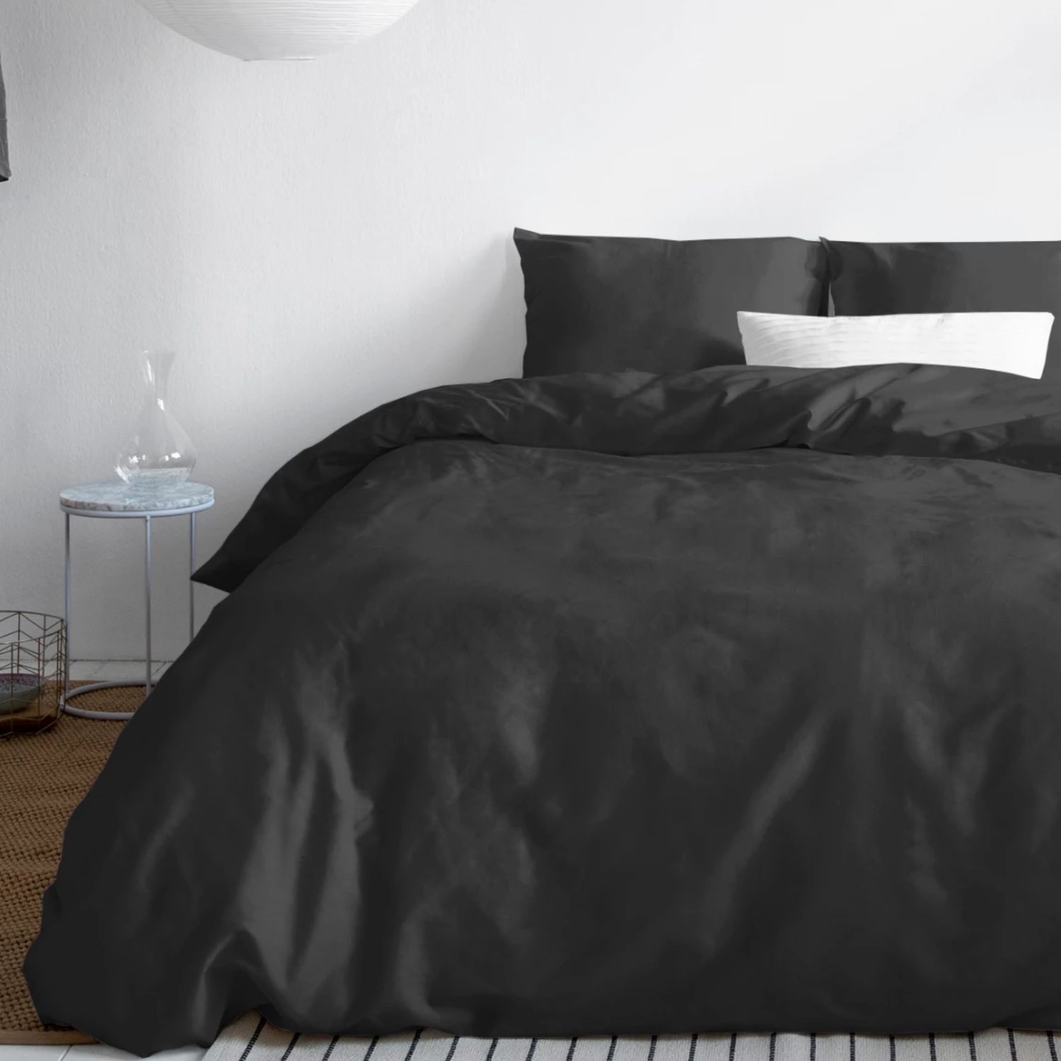 Primaviera Uni Satijn Dekbedovertrek – 240×200/220cm – Zwart - Afbeelding 5