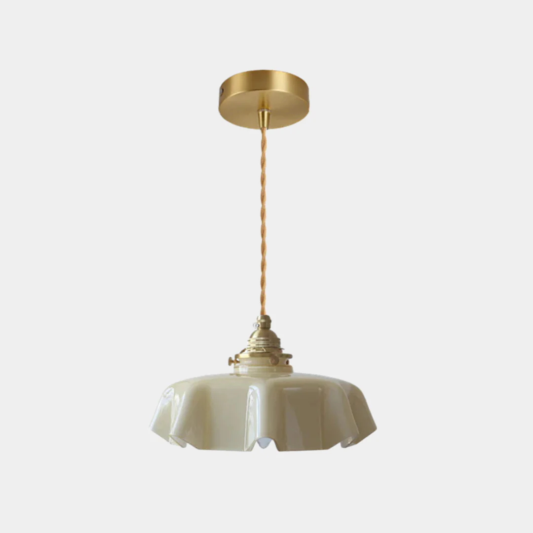 Retro Glazen Bloem Hanglamp – Gekleurde Opaalglas Plafondlamp met Verstelbare Hoogte