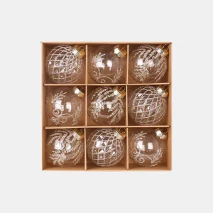 Ronde Onbreekbare Kerstballenset met Glitterafwerking voor Elegante Feestdecoratie