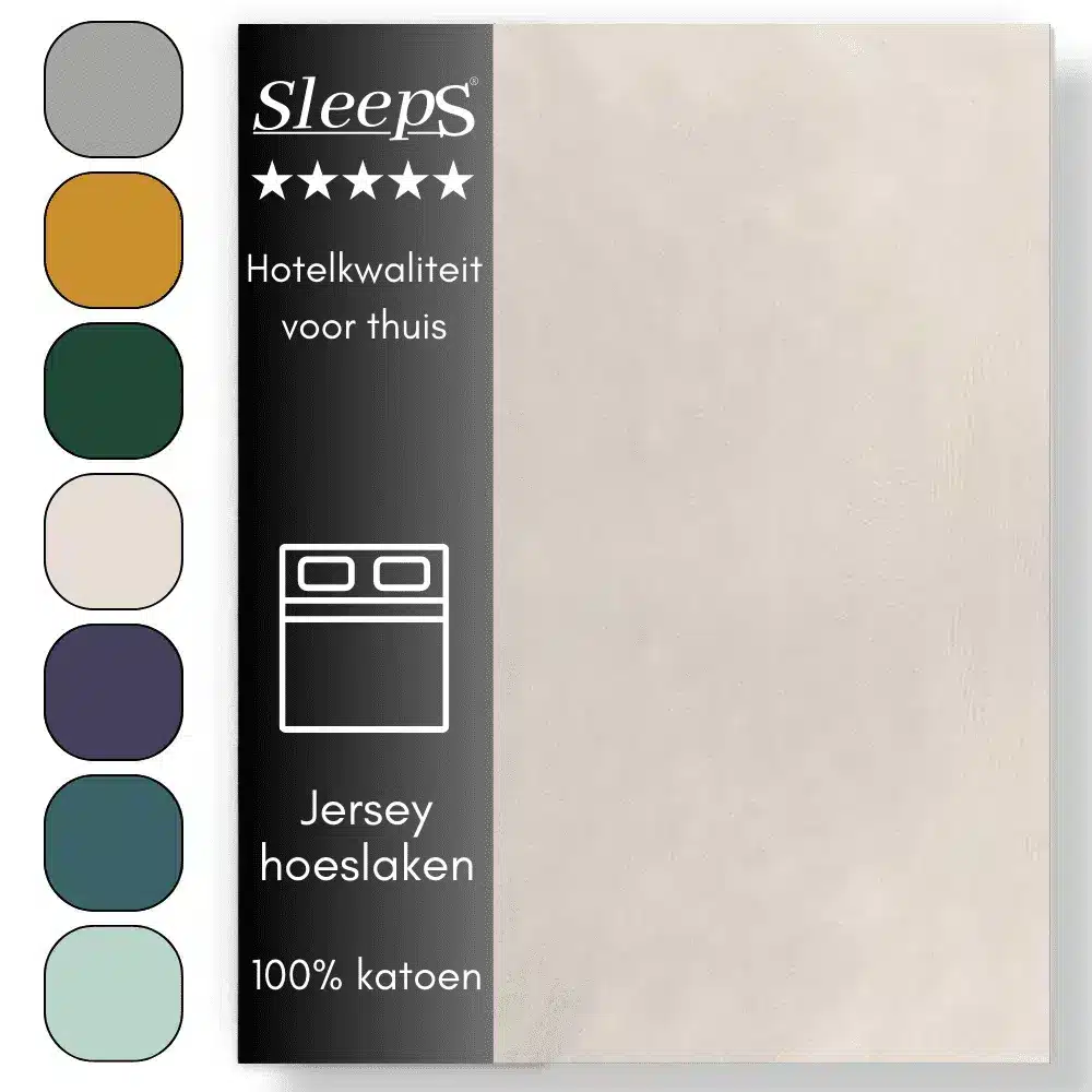 Sleeps Jersey Hoeslaken Crème – 80/90×200/220 cm