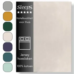 Sleeps  Jersey Hoeslaken Crème – 120×200/220 cm