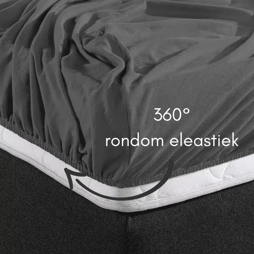 Sleeps Dubbel Jersey Hoeslaken Antraciet 180×200/220 cm - Afbeelding 5