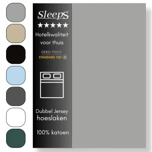 Sleeps Dubbel Jersey Hoeslaken Grijs 200×200/220 cm