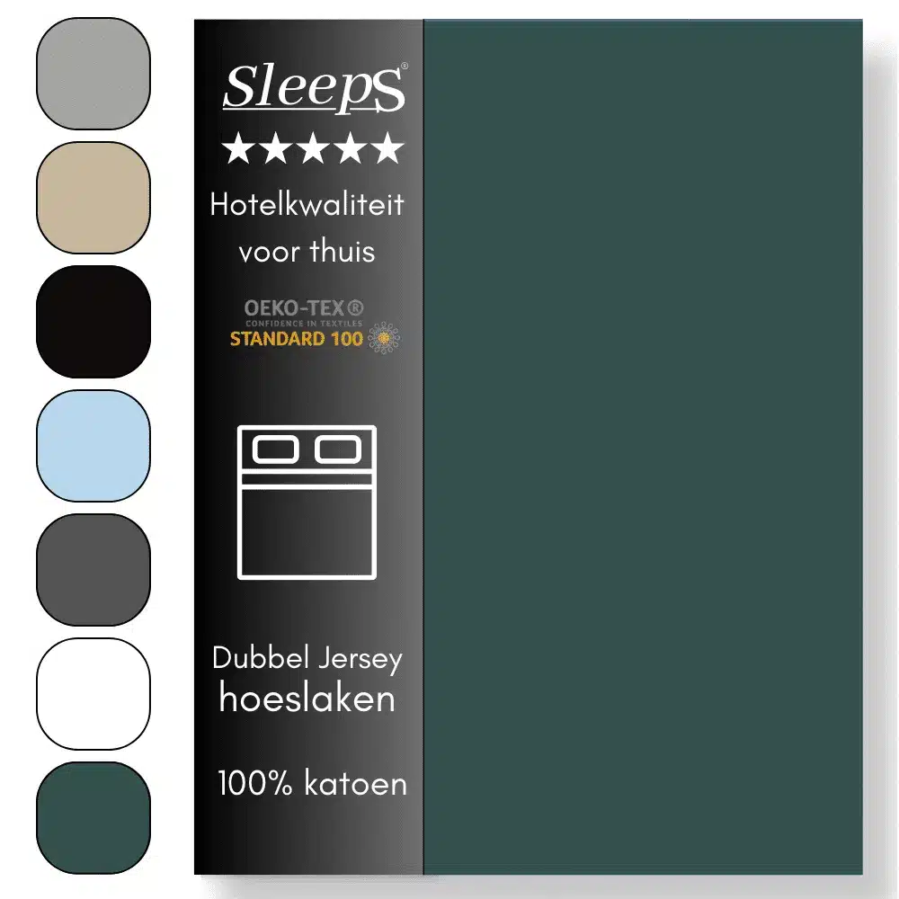 Sleeps Dubbel Jersey Hoeslaken Groen 140×200 cm - Afbeelding 2