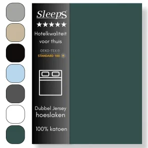 Sleeps Dubbel Jersey Hoeslaken Groen 180×200/220 cm