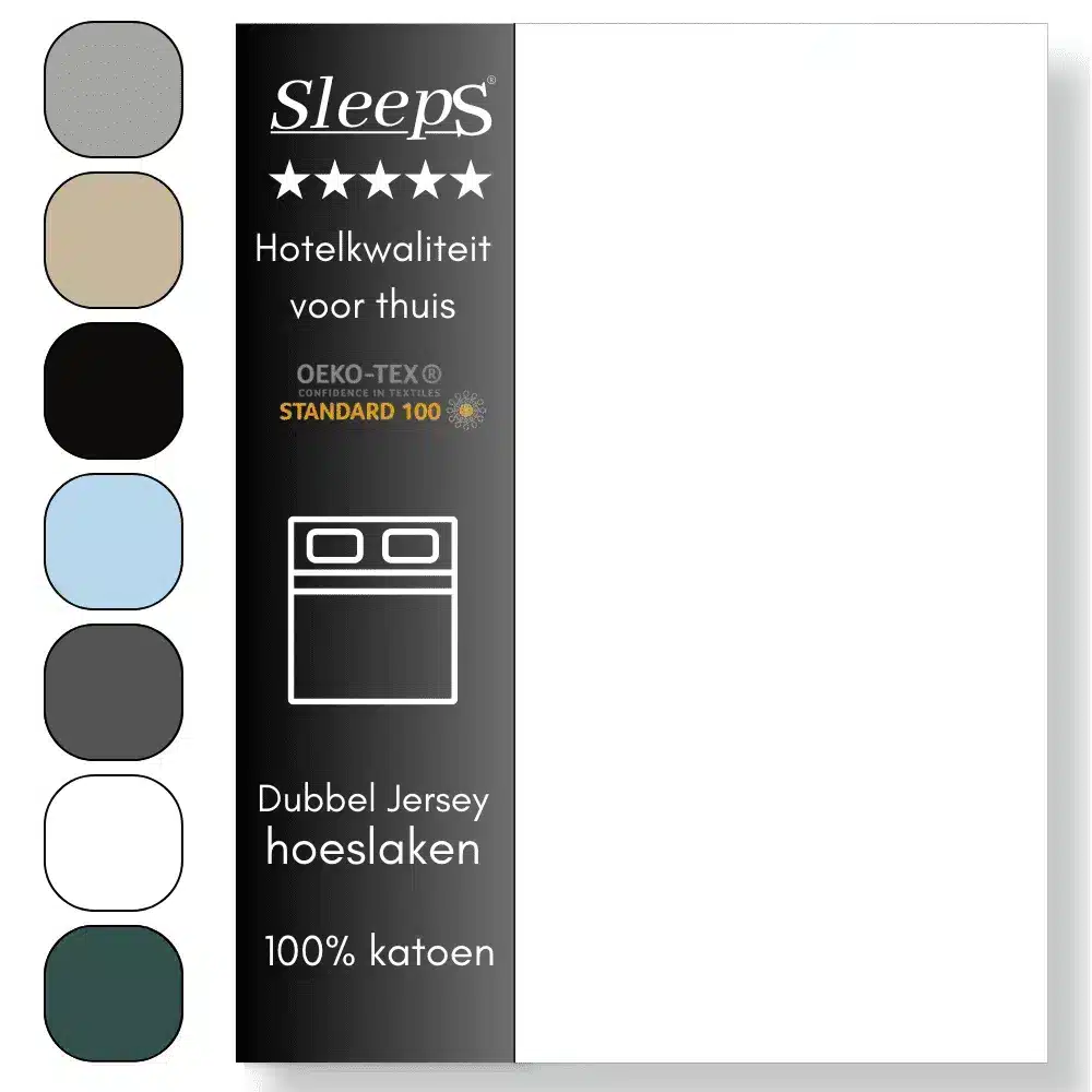 Sleeps Dubbel Jersey Hoeslaken Wit 140×200 cm - Afbeelding 2