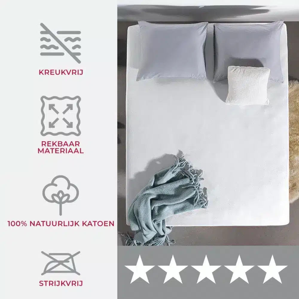 Sleeps Dubbel Jersey Hoeslaken Wit 140×200 cm - Afbeelding 4