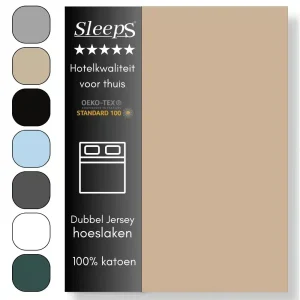 Sleeps Dubbel Jersey Hoeslaken Zand 160×200/220 cm