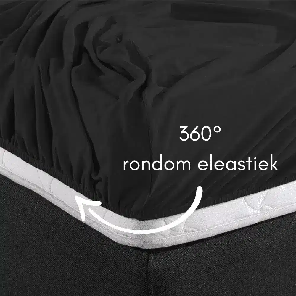 Sleeps Dubbel Jersey Hoeslaken Zwart 140×200 cm - Afbeelding 5