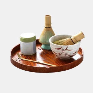 Traditionele Matcha Theeset met Bamboe Klopper en Keramische Kom