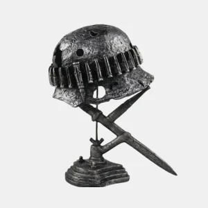 Vintage Stalen Helm Tafellamp Warme LED Historische Decoratieverlichting