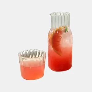 Waterkaraf voor op het nachtkastje met Tumbler Elegant Glazen Set voor Praktisch Hydrateren