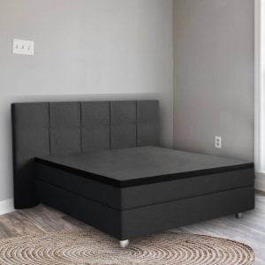 Droomtextiel Topper Hoeslaken – Katoen Satijn 180×200 cm – Zwart