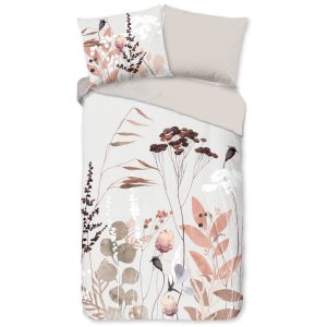 Good Morning Dekbedovertrek Moya Grijs – 140×200/220 cm – Katoen