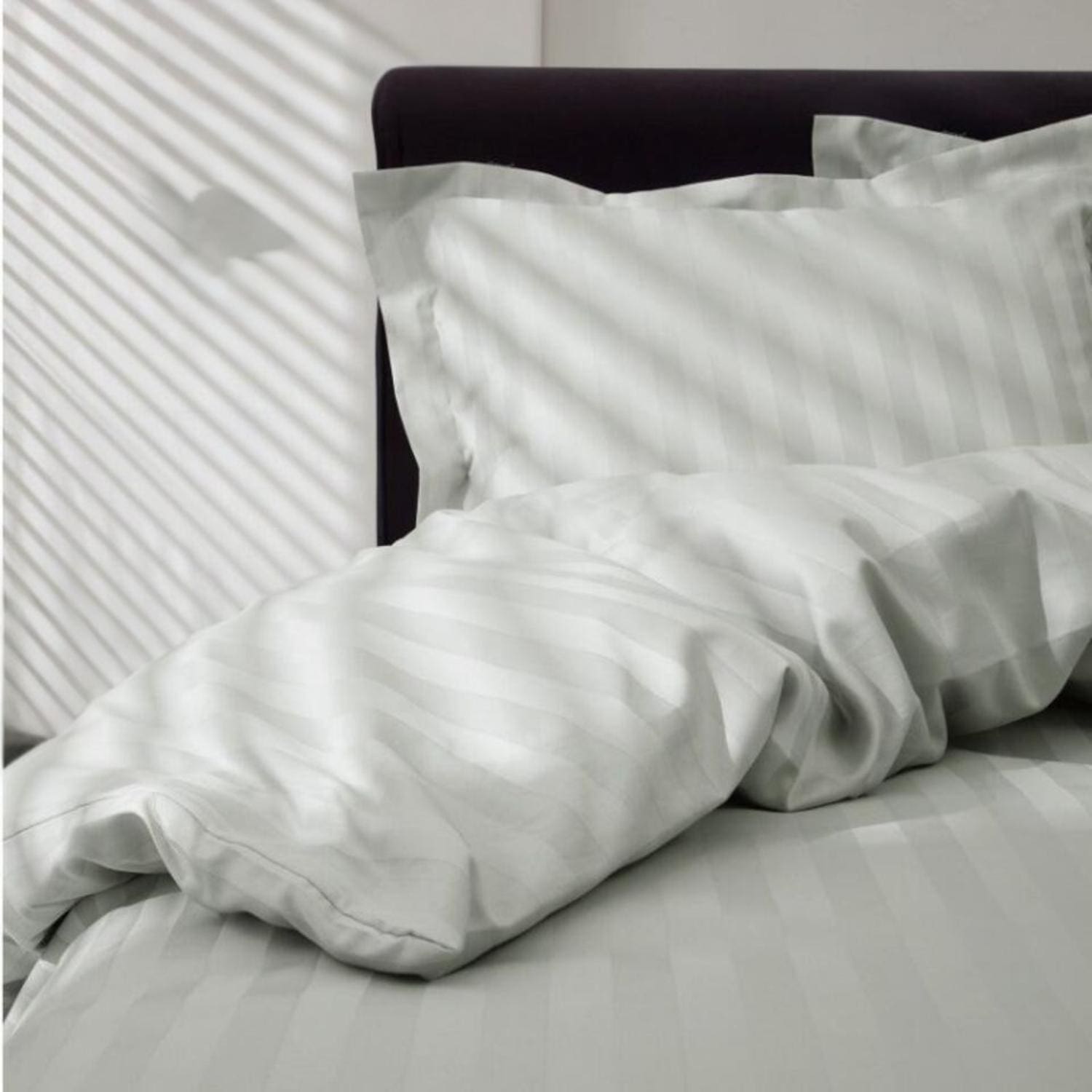 Papillon Satijn Streep Dekbedovertrek Wit – 140×200/220 cm - Afbeelding 4