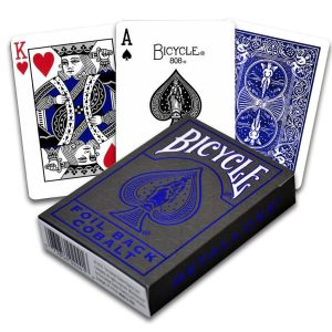 Bicycle cards foil black kobalt