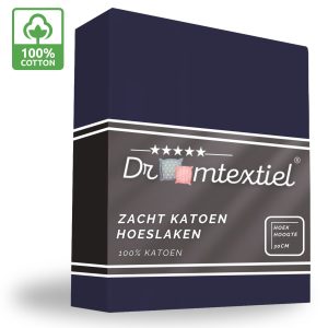 Droomtextiel Hoeslaken Katoen Navy 90×200 cm