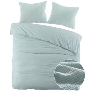 Papillon Dekbedovertrek Mousseline Groen – 200×200/220 cm