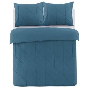 Papillon Canberra Dekbedovertrek – Eenpersoons – 140×200/220 cm – Petrol – Percale Katoen