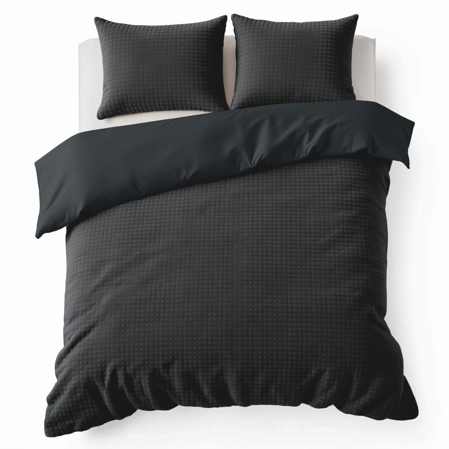 Droomtextiel Teddy Dekbedovertrek Block Antraciet- 140×200/220 cm - Afbeelding 3