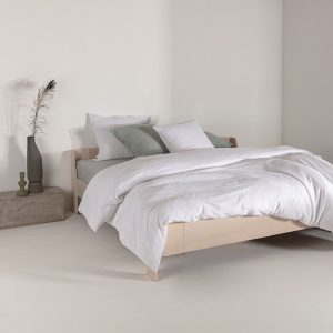 Crinkle katoenen dekbedovertrek – White