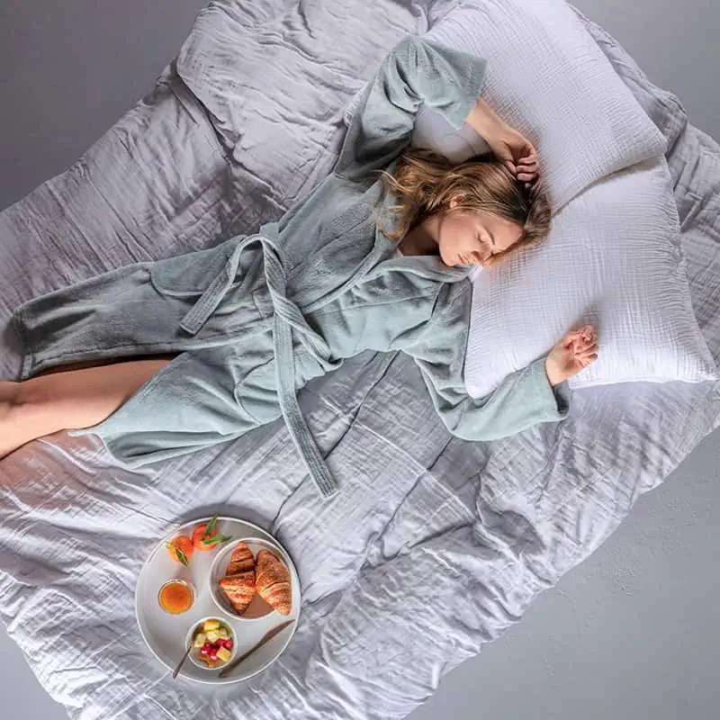 Crinkle katoenen dekbedovertrek – White - Afbeelding 4