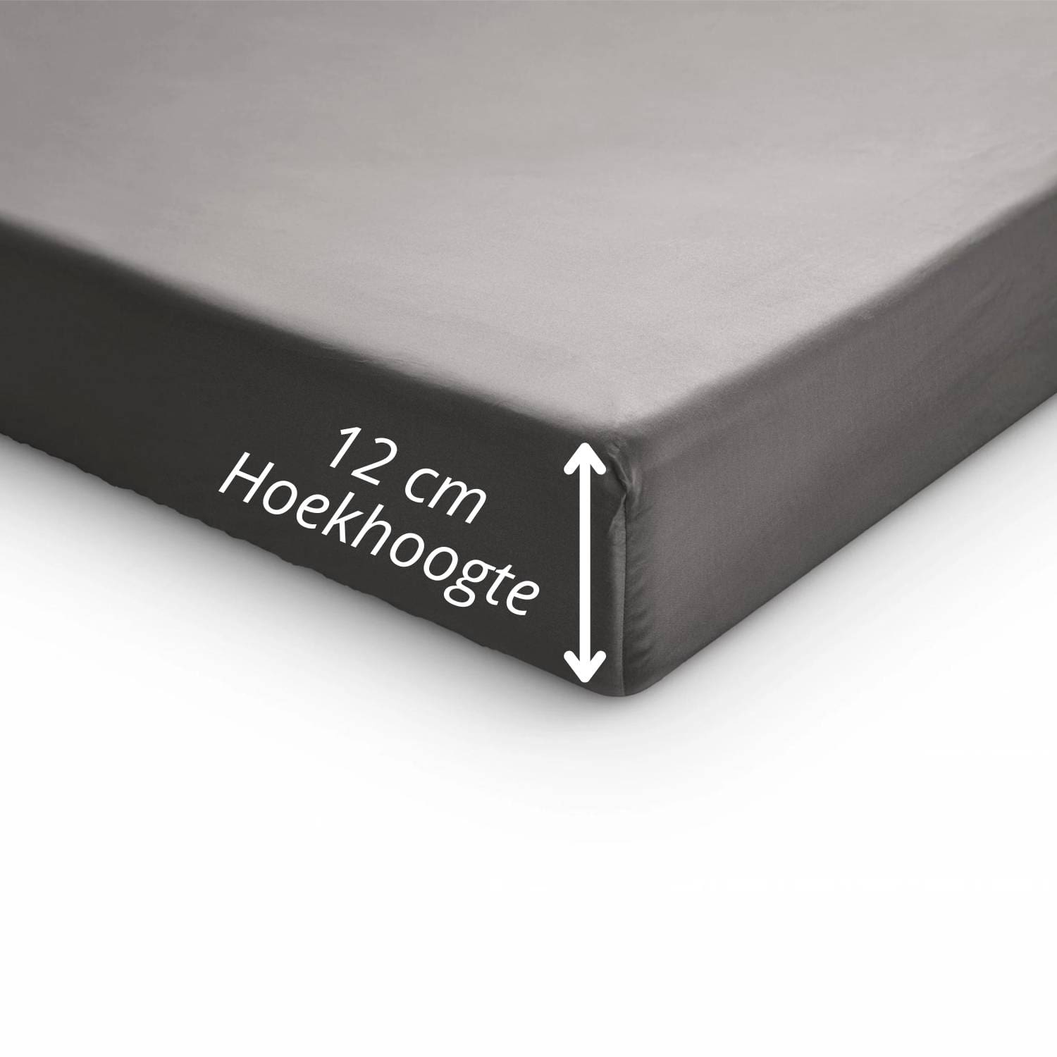 Droomtextiel Topper Hoeslaken – Katoen Satijn 160×200 cm – Grijs - Afbeelding 4