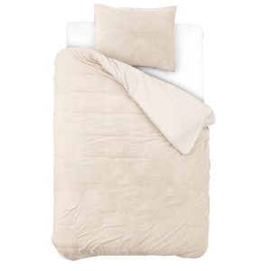 Droomtextiel Teddy Dekbedovertrek Crème – 140×200/220 cm