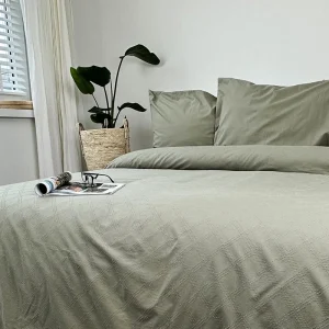 Dekbedovertrek Gewassen Percal katoen – Bel Air Olive Green