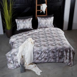 Dekbedovertrek katoen satijn – Blossom Grijs