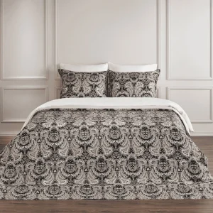 Dekbedovertrek katoen satijn – Lecce Zwart/ Camel