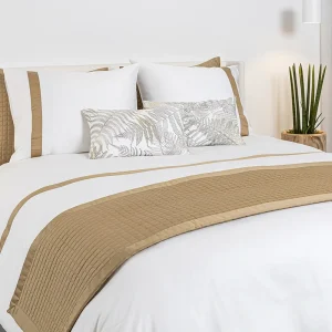 Dekbedovertrek katoen satijn – Listra Wit/ Brons