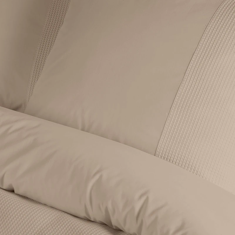 Dekbedovertrek wafelstructuur Lugano – Zand - Afbeelding 3