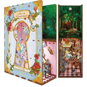 DIY Book Nook Boekensteun Alice in Wonderland