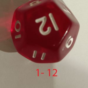 dobbelsteen 12 kantig 1-12